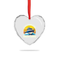 Funny Boater Heart Crystal Glass Ornament I Love Motorboating - Wonder Print Shop