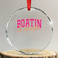 Funny Boating And Floatin Crystal Glass Ornament Summer Vacation Boat Lake Life - Wonder Print Shop