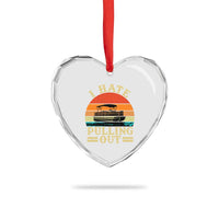 Funny Boating Boat Captain Heart Crystal Glass Ornament I Hate Pulling Out Vintage Retro - Wonder Print Shop