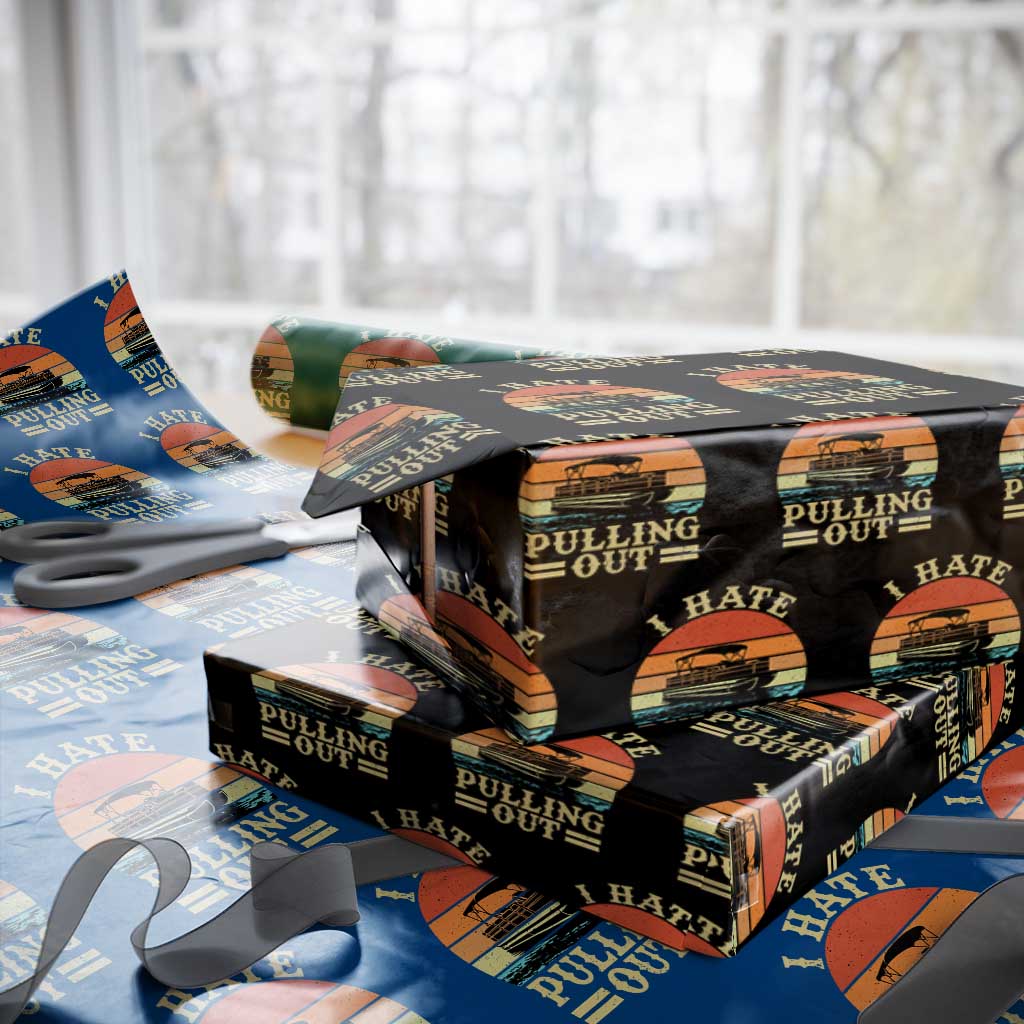Funny Boating Boat Captain Wrapping Paper Roll I Hate Pulling Out Vintage Retro - Wonder Print Shop
