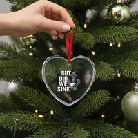Funny Boating Heart Crystal Glass Ornament But Did We Sink - Wonder Print Shop