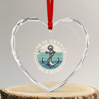 Funny Boating Heart Crystal Glass Ornament Life Is Better On A Boat - Wonder Print Shop
