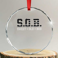 Funny Bob Crystal Glass Ornament Fathers Day Dad Sweet Old Bob Retro USA Flag - Wonder Print Shop