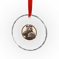 Funny Books Lover Bear Crystal Glass Ornament Only You Can Prevent Book Burnings TS02