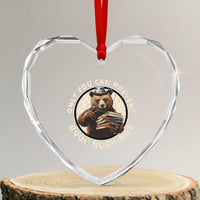 Funny Books Lover Bear Heart Crystal Glass Ornament Only You Can Prevent Book Burnings - Wonder Print Shop