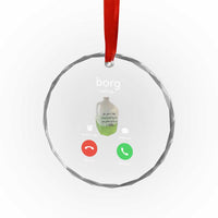 Funny Borg Drink Caling Meme Crystal Glass Ornament College Party Drink Viral Humor