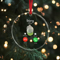 Funny Borg Drink Caling Meme Crystal Glass Ornament College Party Drink Viral Humor