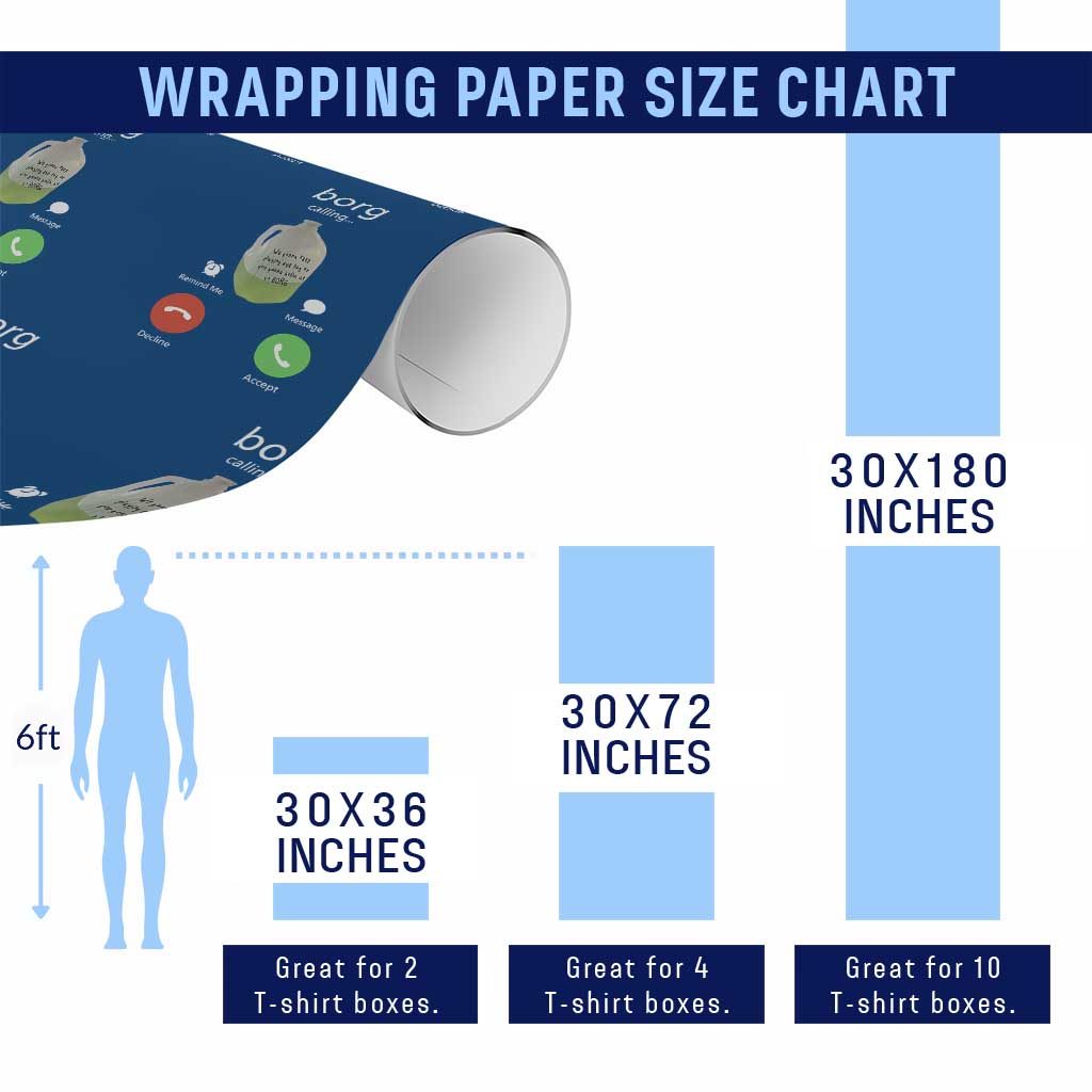 Funny Borg Drink Caling Meme Wrapping Paper Roll College Party Drink Viral Humor