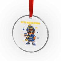 Funny Bosnia Teddy Bear Game Day Gift Crystal Glass Ornament Off To Watch Fudbal