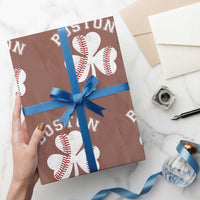 Funny Boston St Patricks Day Baseball Shamrock Wrapping Paper Roll