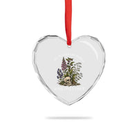 Funny Botanical Skull Dark Humor Heart Crystal Glass Ornament All Plants Are Edible Some Only Once