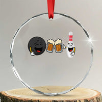 Funny Bowling And Beer Lover Gift Crystal Glass Ornament - Wonder Print Shop