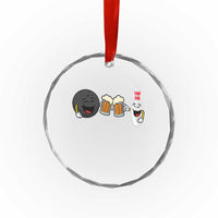 Funny Bowling And Beer Lover Gift Crystal Glass Ornament - Wonder Print Shop