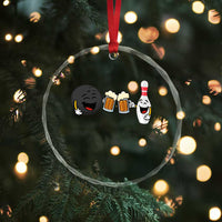 Funny Bowling And Beer Lover Gift Crystal Glass Ornament - Wonder Print Shop