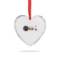Funny Bowling And Beer Lover Gift Heart Crystal Glass Ornament - Wonder Print Shop