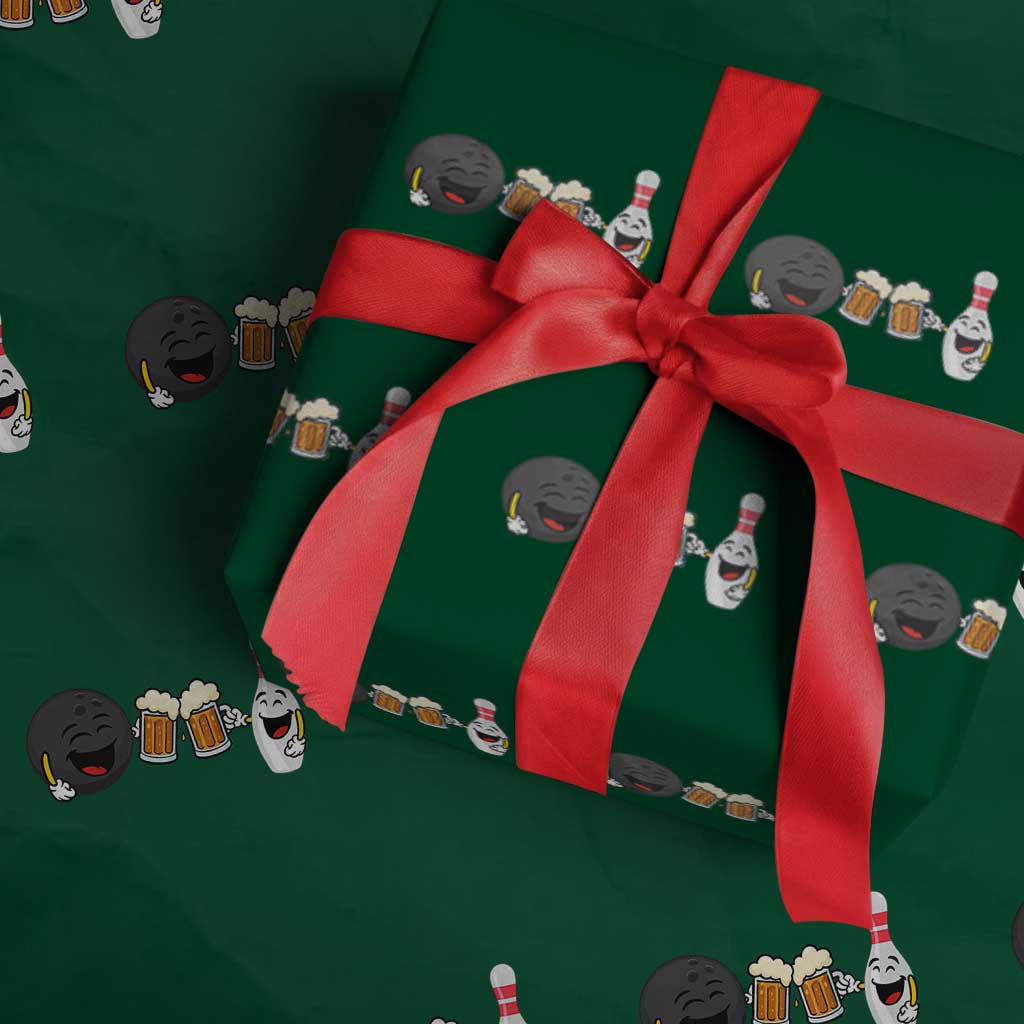 Funny Bowling And Beer Lover Gift Wrapping Paper Roll - Wonder Print Shop
