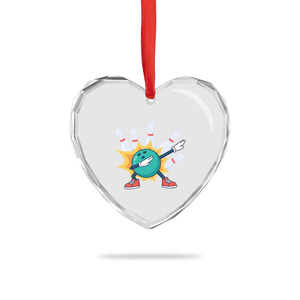 Funny Bowling Ball Dab Heart Crystal Glass Ornament Sports Lover Gift - Wonder Print Shop