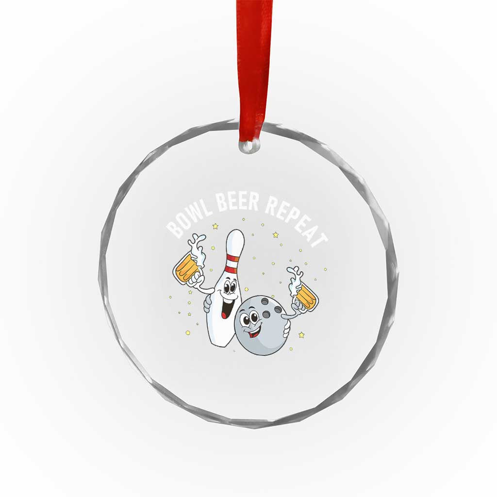Funny Bowling Beer Lover Gift Crystal Glass Ornament Bowl Beer Repeat - Wonder Print Shop