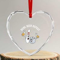Funny Bowling Beer Lover Gift Heart Crystal Glass Ornament Bowl Beer Repeat - Wonder Print Shop