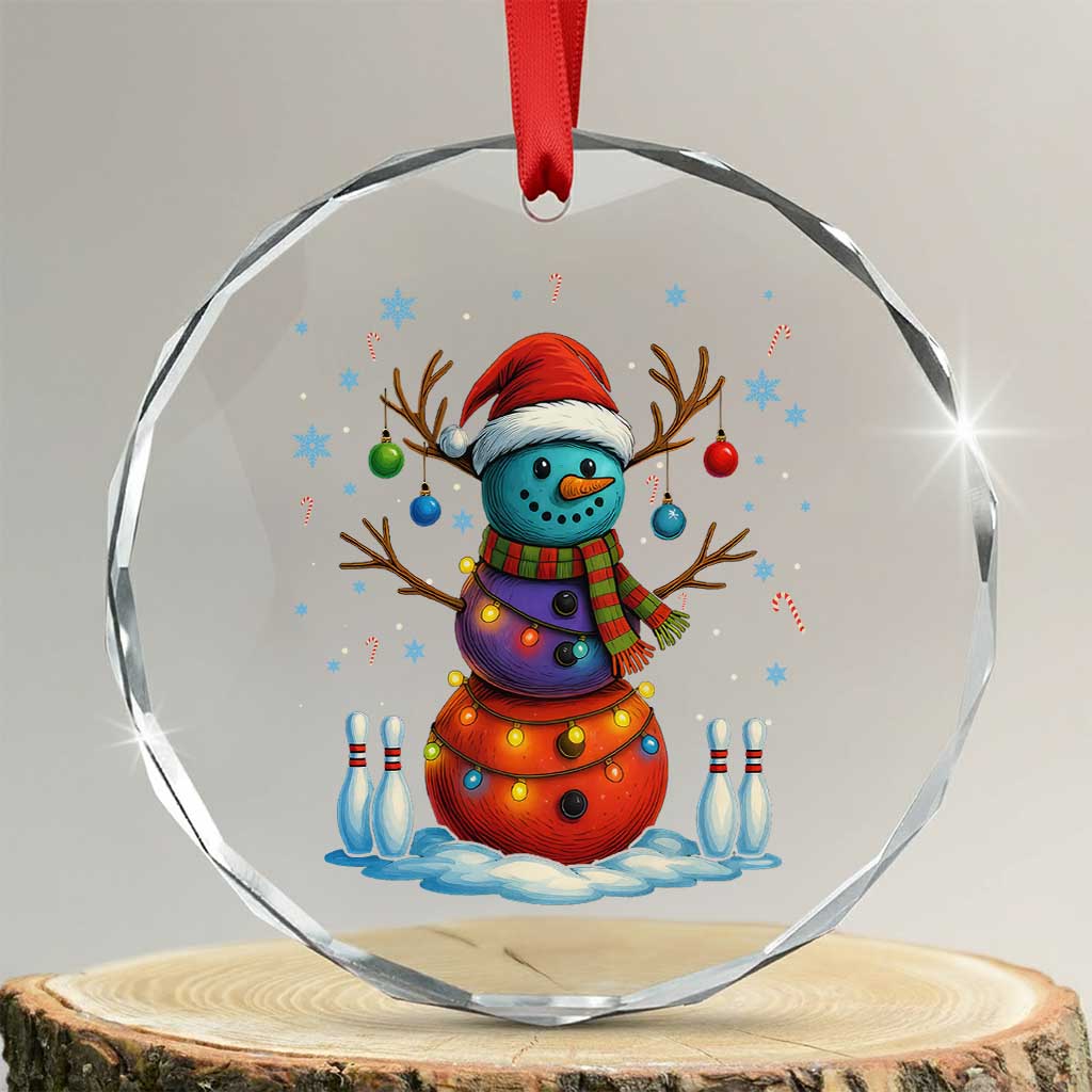 Funny Bowling Christmas Crystal Glass Ornament Gift For Bowler - Wonder Print Shop