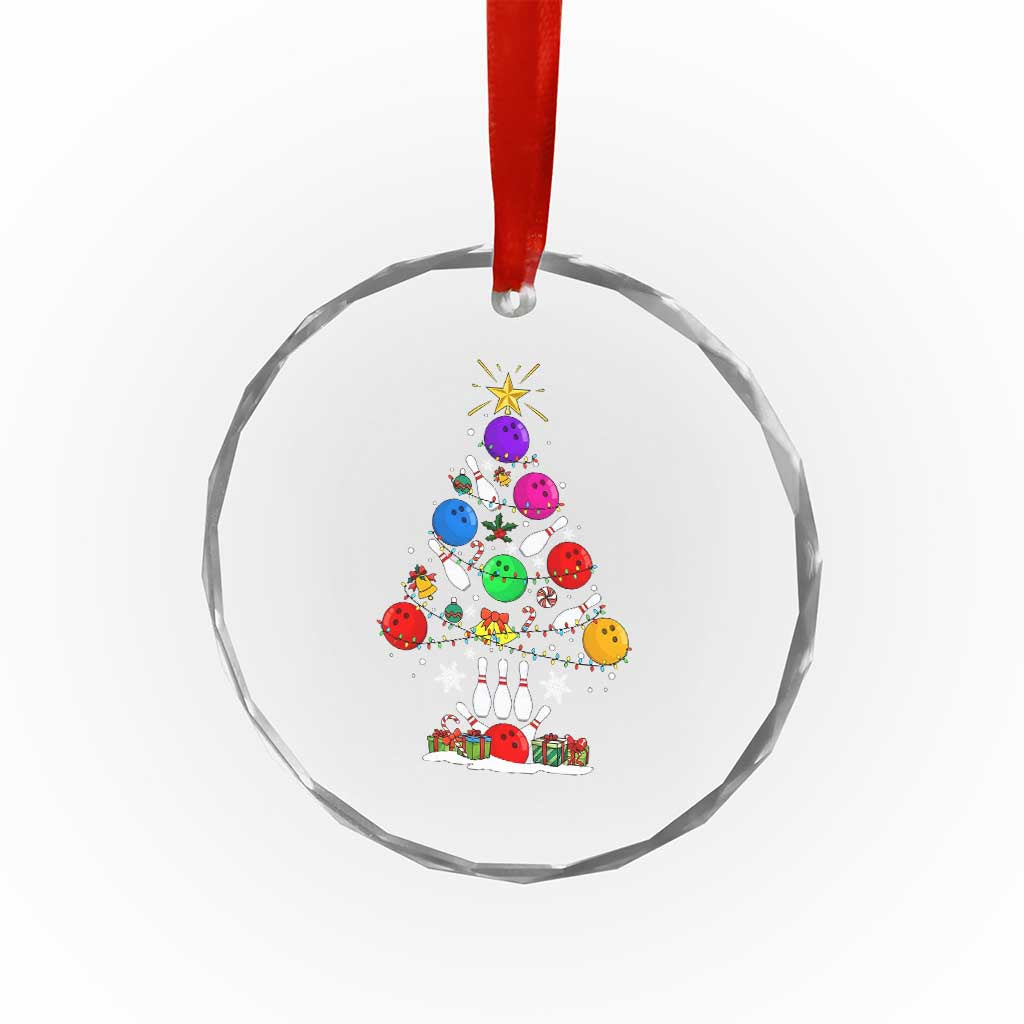 Funny Bowling Christmas Tree Lights Xmas Bowler Crystal Glass Ornament - Wonder Print Shop