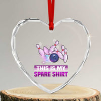 Funny Bowling Lover Heart Crystal Glass Ornament This Is My Spare Shirt Quote - Wonder Print Shop