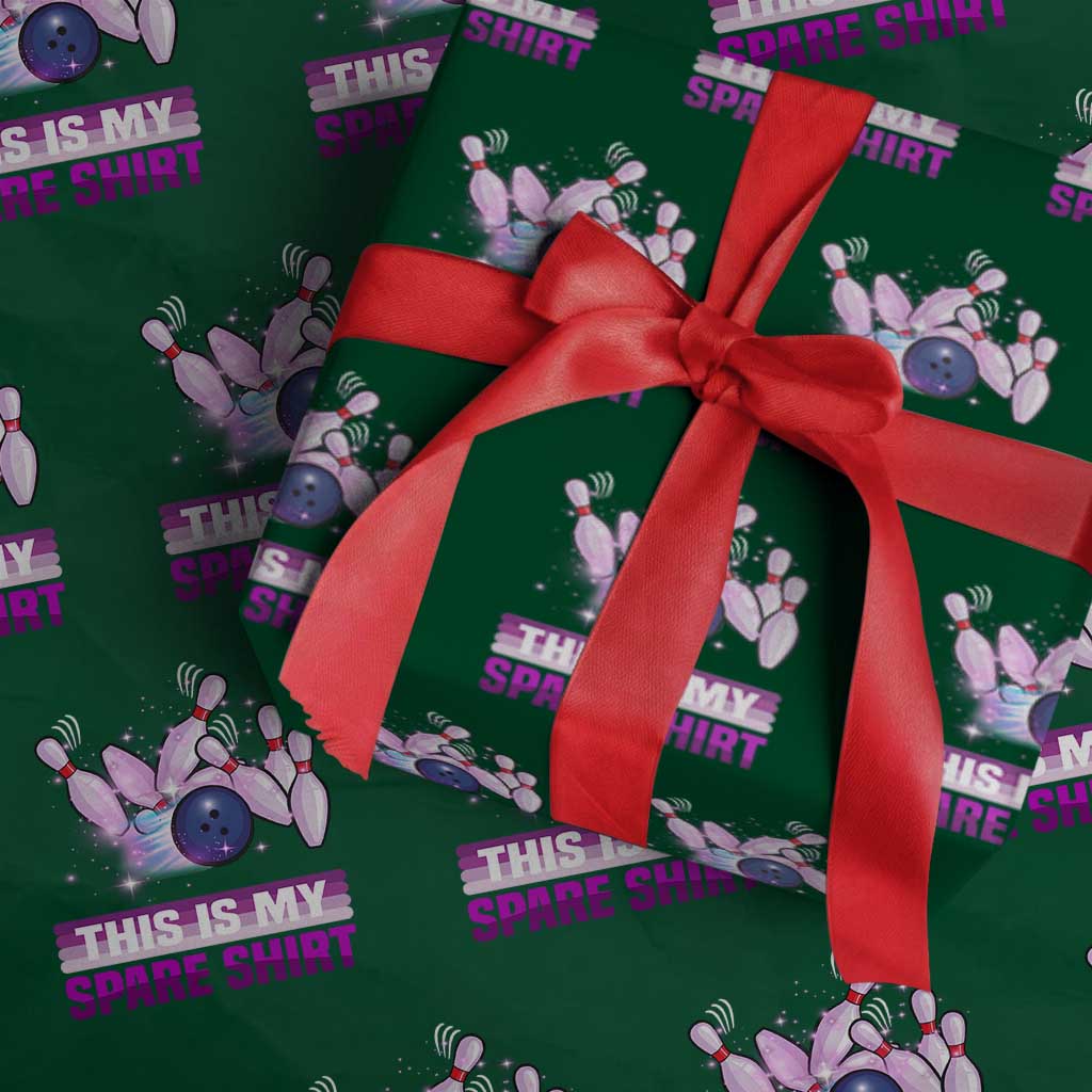 Funny Bowling Lover Wrapping Paper Roll This Is My Spare Shirt Quote - Wonder Print Shop