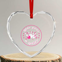 Funny Bowling Quote Heart Crystal Glass Ornament Who Gives A Split For Women - Wonder Print Shop