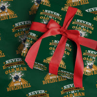 Funny Bowling Wrapping Paper Roll Never Underestimate Old Man Bowling Ball Mens Bowler - Wonder Print Shop