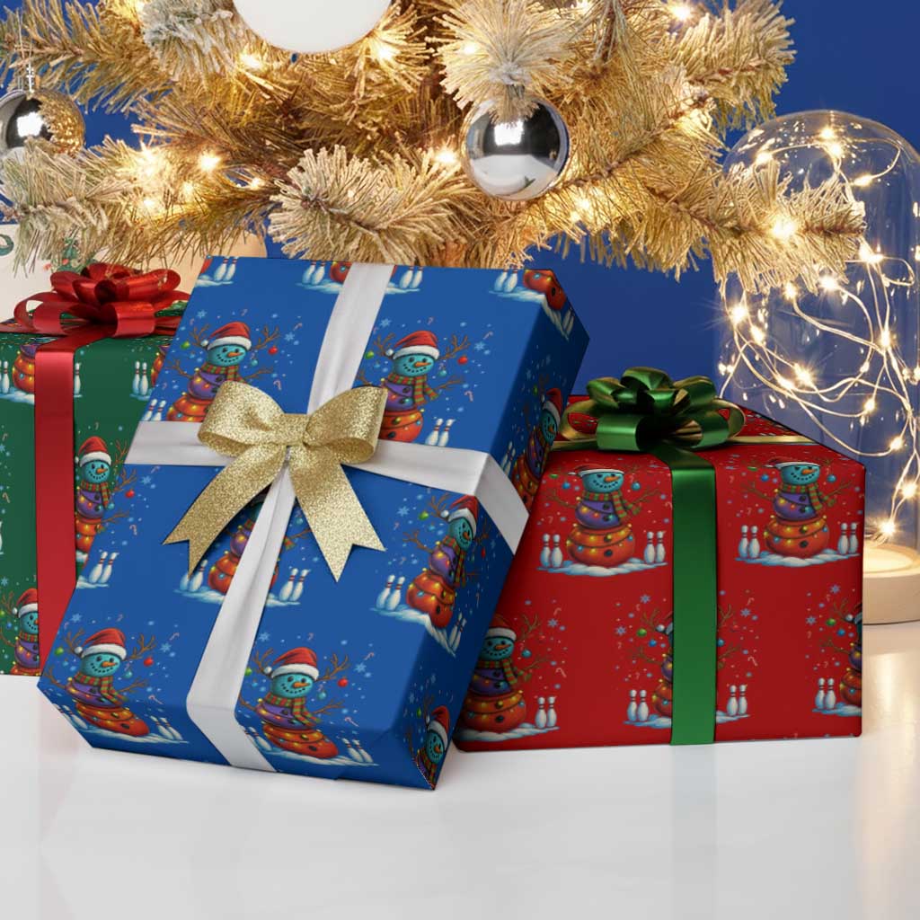 Funny Bowling Xmas Wrapping Paper Roll Gift For Bowler - Wonder Print Shop