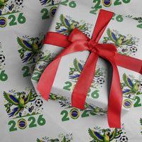 Funny Brazil Soccer Macaw Wrapping Paper Roll 2026 Football Fan Graphic
