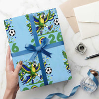 Funny Brazil Soccer Macaw Wrapping Paper Roll 2026 Football Fan Graphic