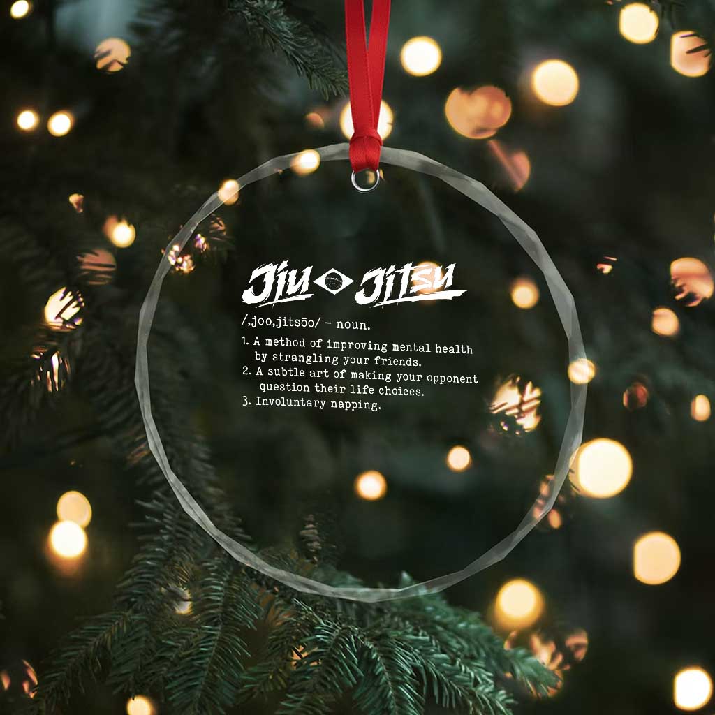 Funny Brazilian Jiu Jitsu Crystal Glass Ornament Jiujitsu Definition BJJ TS10