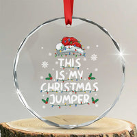 Funny British Christmas Crystal Glass Ornament This Is My Christmas Jumper - Wonder Print Shop