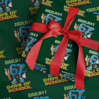 Funny Bruh 67 Days Of School Wrapping Paper Roll Six Seven Meme Pixel Game Gen Alpha - Wonder Print Shop