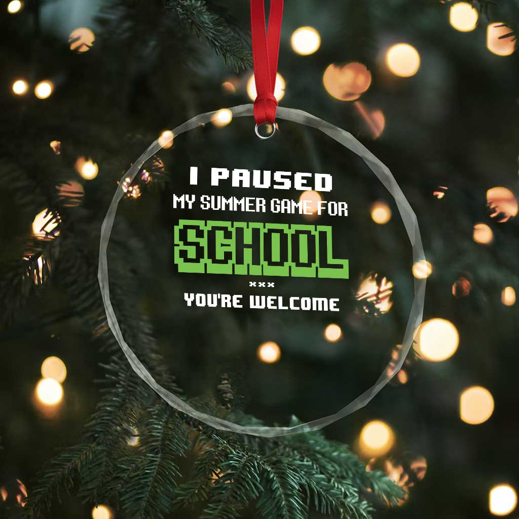 Funny Bruh Back To School Crystal Glass Ornament Here We Go Again Happy First Day Of School TS10