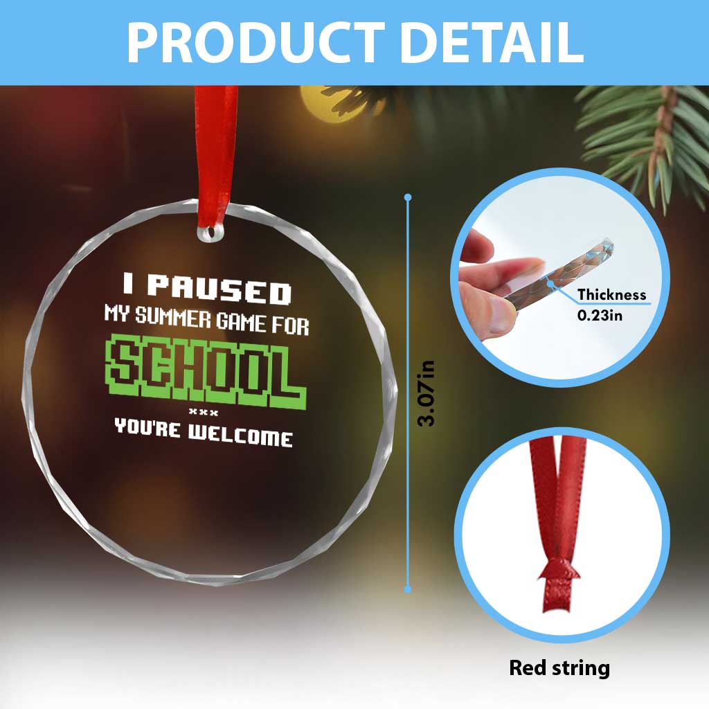 Funny Bruh Back To School Crystal Glass Ornament Here We Go Again Happy First Day Of School TS10