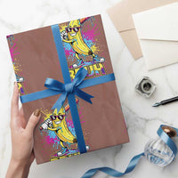Funny Bruh Banana Baseball Drip Ice Cream Sports Splatter Wrapping Paper Roll