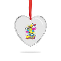 Funny Bruh Banana Baseball Drip Ice Cream Sports Splatter Heart Crystal Glass Ornament