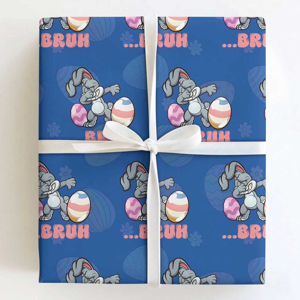 Funny Bruh Dab Rabbit Eggs Easter Day Wrapping Paper Roll