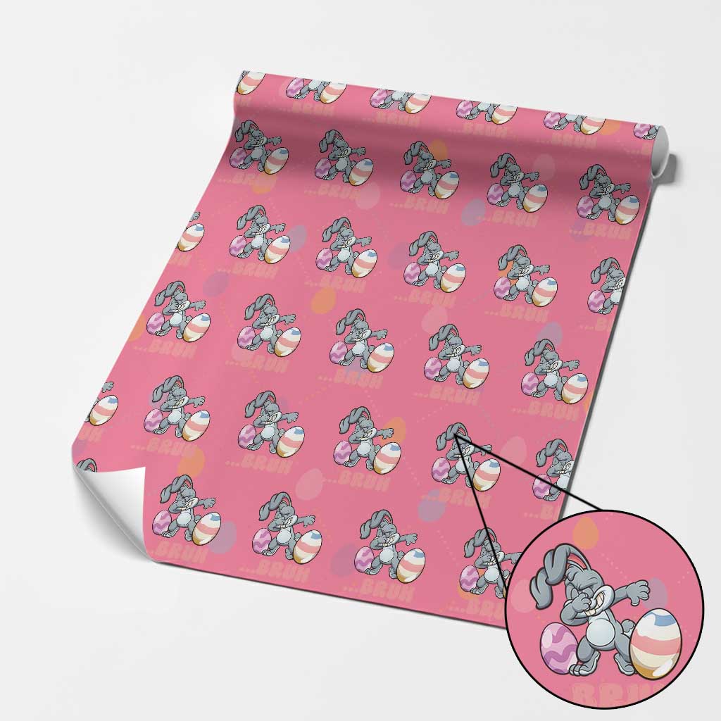 Funny Bruh Dab Rabbit Eggs Easter Day Wrapping Paper Roll