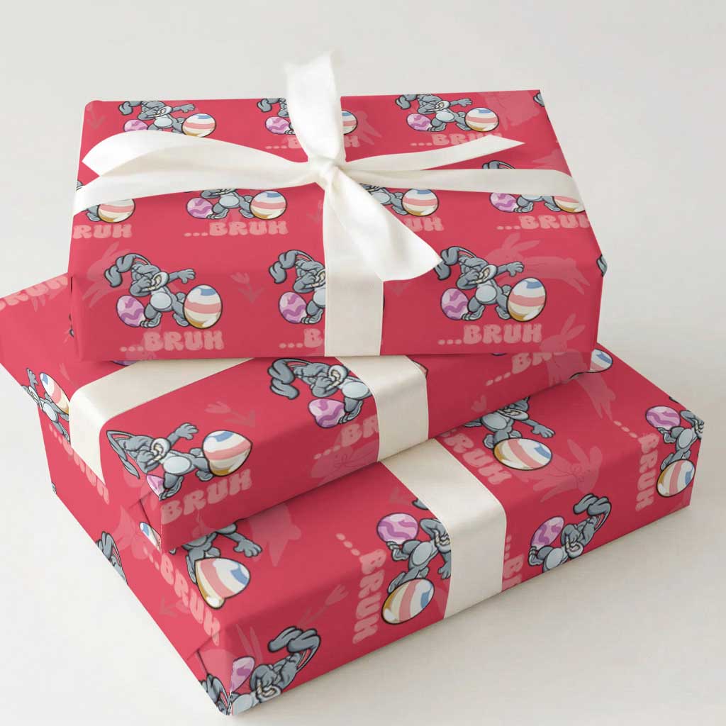 Funny Bruh Dab Rabbit Eggs Easter Day Wrapping Paper Roll