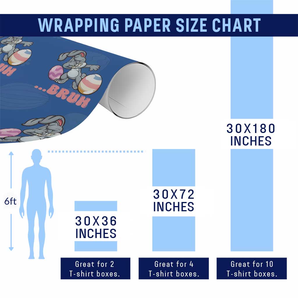Funny Bruh Dab Rabbit Eggs Easter Day Wrapping Paper Roll