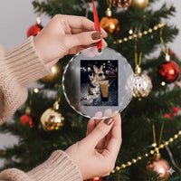 Funny Bunny Drinking Diet Coke Crystal Glass Ornament Vintage 90s Graphic Meme