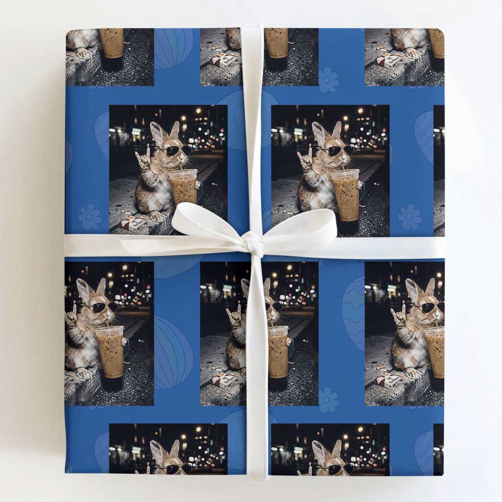 Funny Bunny Drinking Diet Coke Wrapping Paper Roll Vintage 90s Graphic Meme