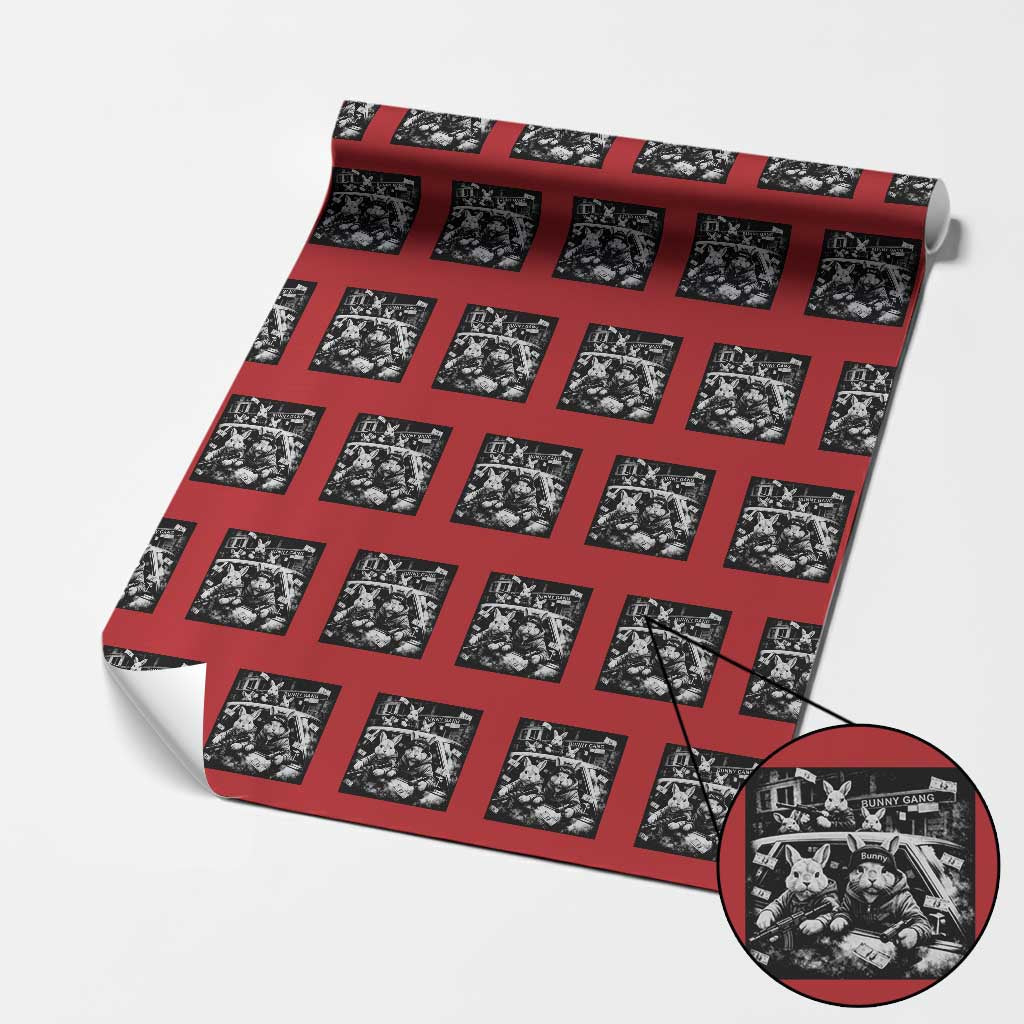 Funny Bunny Gang Wrapping Paper Roll Vintage Rabbit Meme