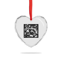 Funny Bunny Gang Heart Crystal Glass Ornament Vintage Rabbit Meme