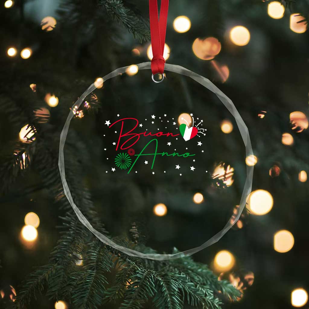 Funny Buon Anno Itlalian New Year Crystal Glass Ornament - Wonder Print Shop