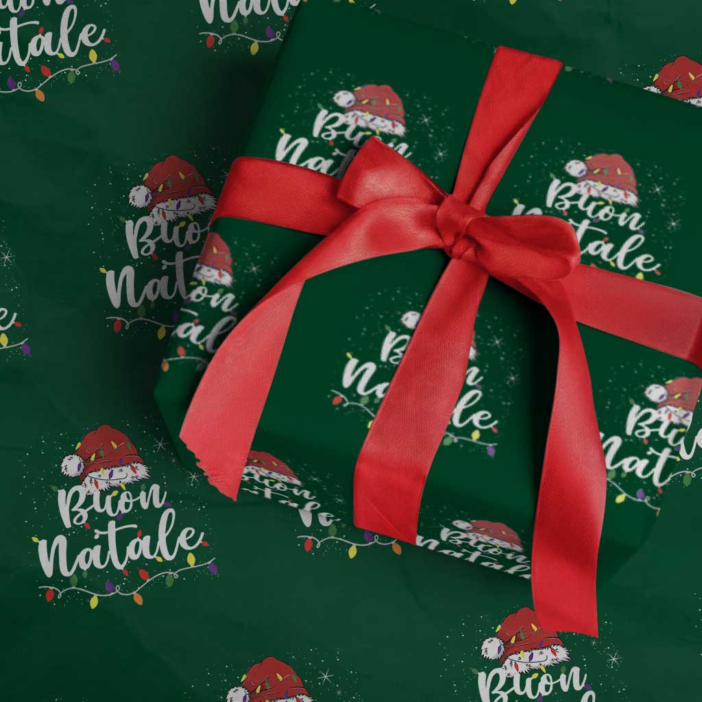 Funny Buon Natale Wrapping Paper Roll Italian Christmas Italy Pride Santa Hat - Wonder Print Shop