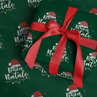 Funny Buon Natale Wrapping Paper Roll Italian Christmas Italy Pride Santa Hat - Wonder Print Shop